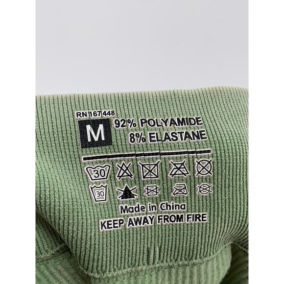 UNBRANDED Women's Green Ribbed High-Rise Pull-On Compression Leggings SZ M - Picture 10 of 10